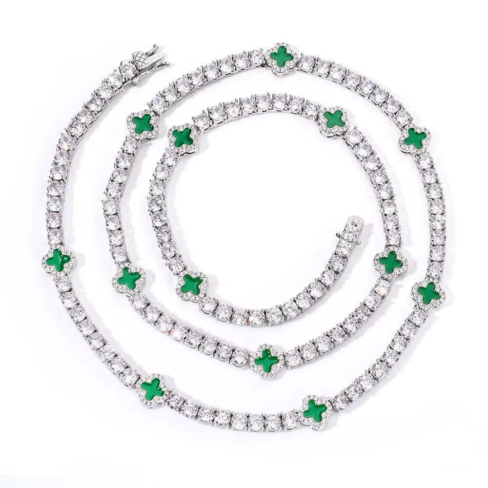 Green Clover Tennis Chain