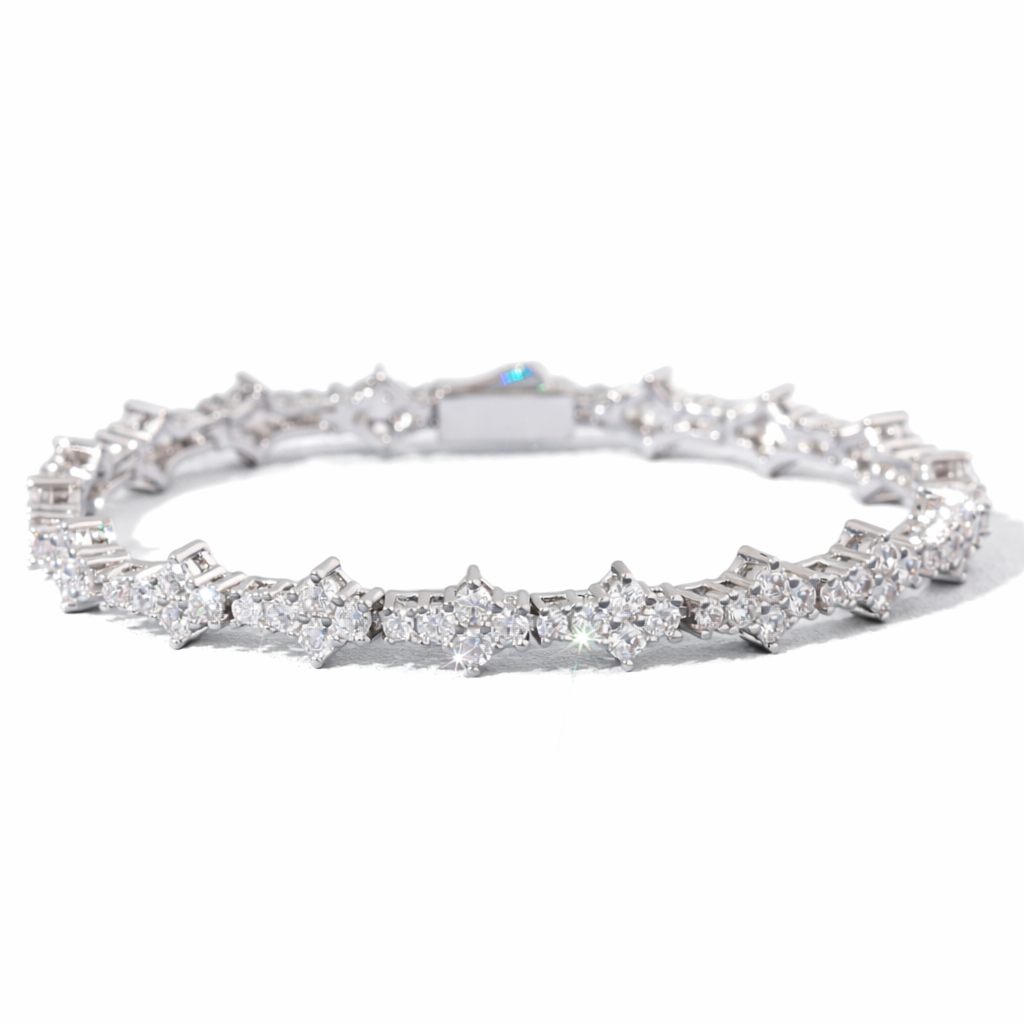 Flower Cut Tennis Bracelet