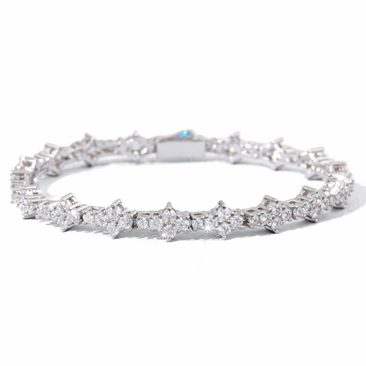 Flower Cut Tennis Bracelet
