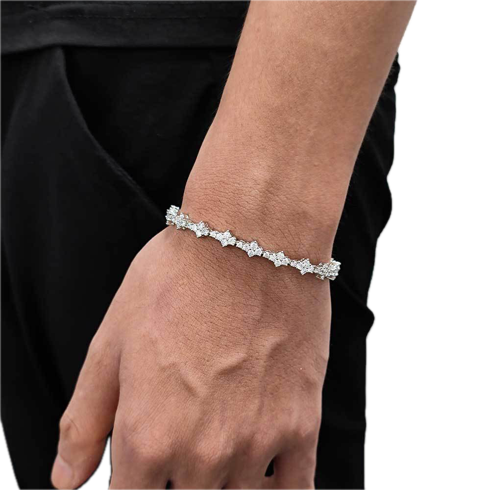 Flower Cut Tennis Bracelet