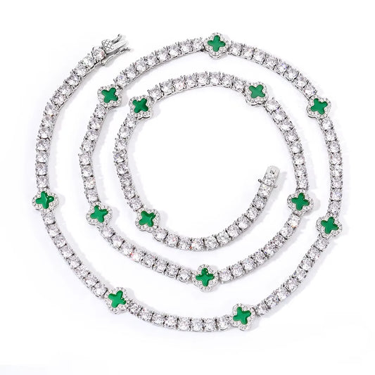 Green Clover Tennis Chain