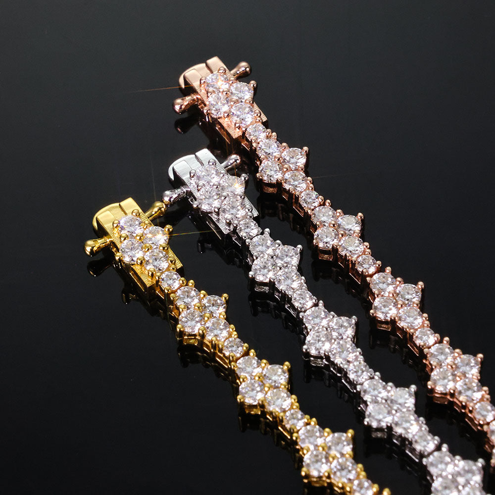 VVS1 Moissanite/S925 Silver Flower Bracelet