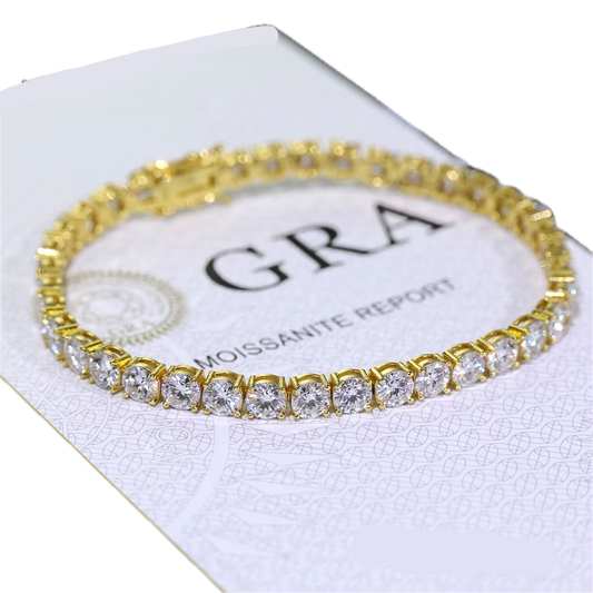 5mm VVS1 Moissanite Gold Tennis Bracelet