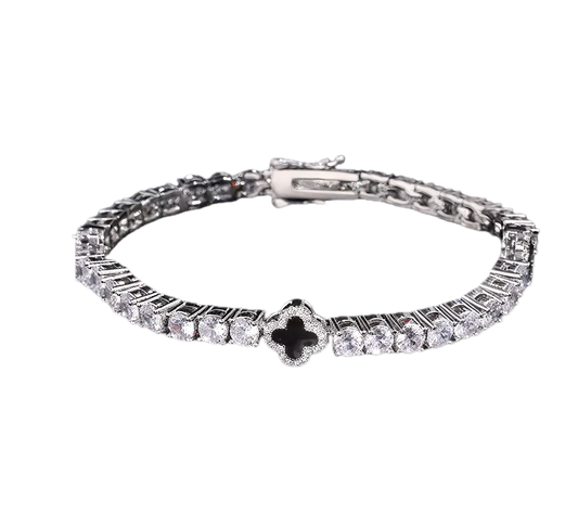 Black Clover Tennis Bracelet