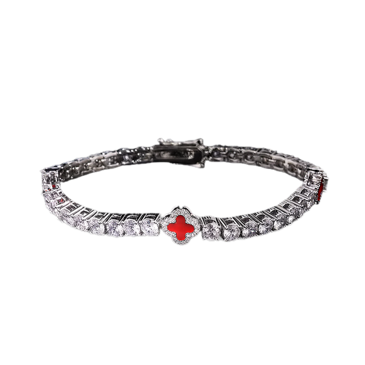 Red Clover Tennis Bracelet